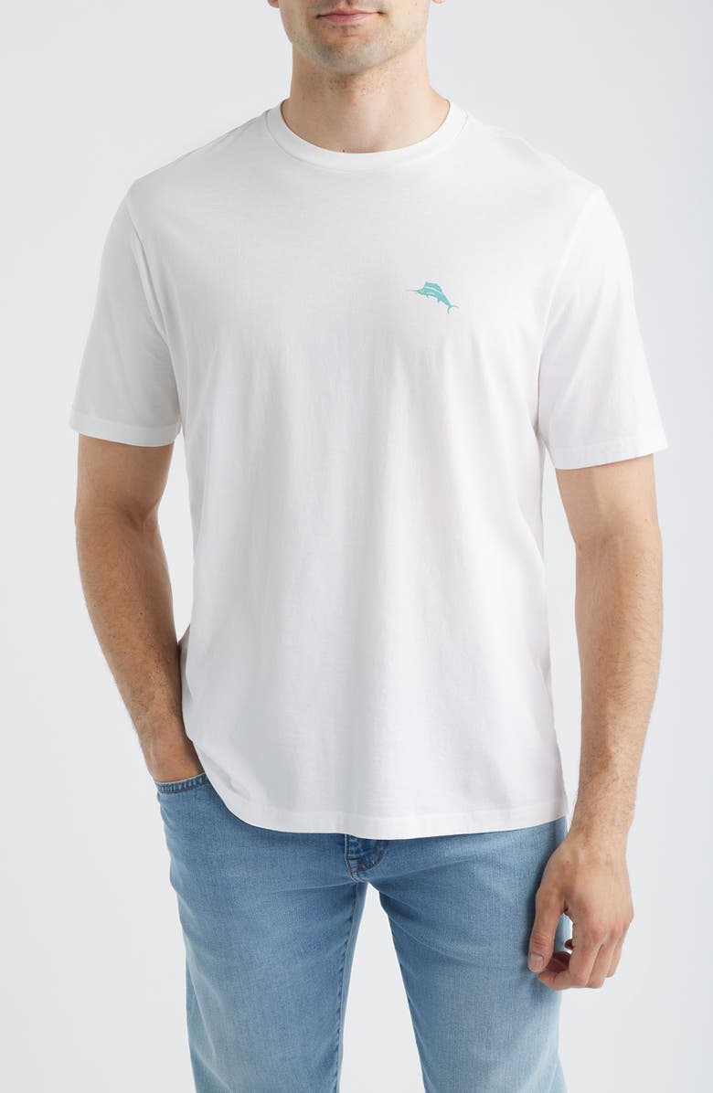 Tommy Bahama Down by the Ray Cotton Graphic T-Shirt, Main, color, White