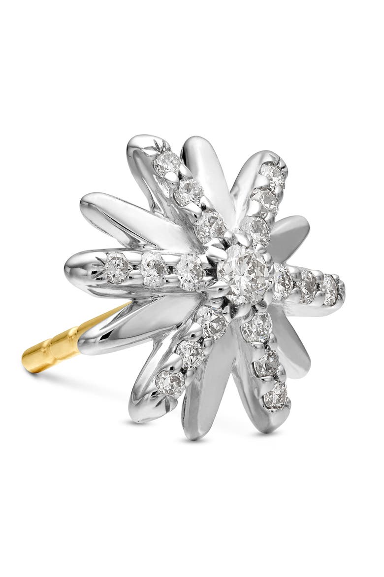 Petite Starburst Stud Earrings with Pavé Diamonds, Alternate, color, DIAMOND/ SILVER