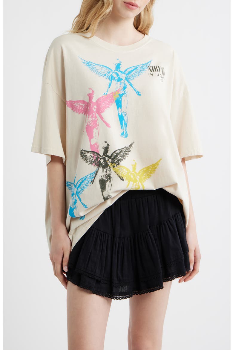 Angel Stamps Cotton Graphic T-Shirt, Main, color, DIRTY WHITE