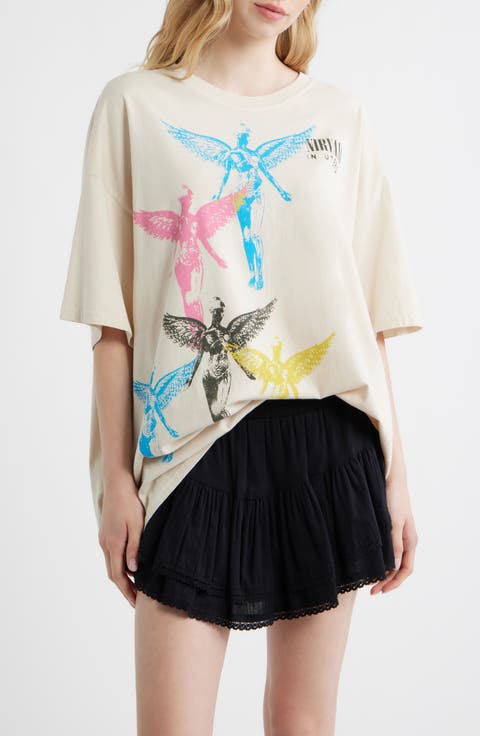 Angel Stamps Cotton Graphic T-Shirt