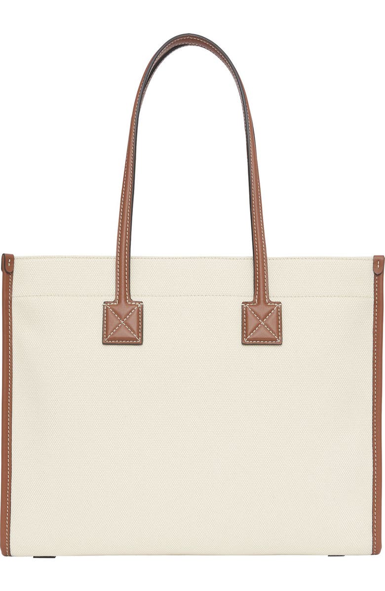 Burberry Small Freya Horseferry Logo Canvas & Leather Tote, Alternate, color,
