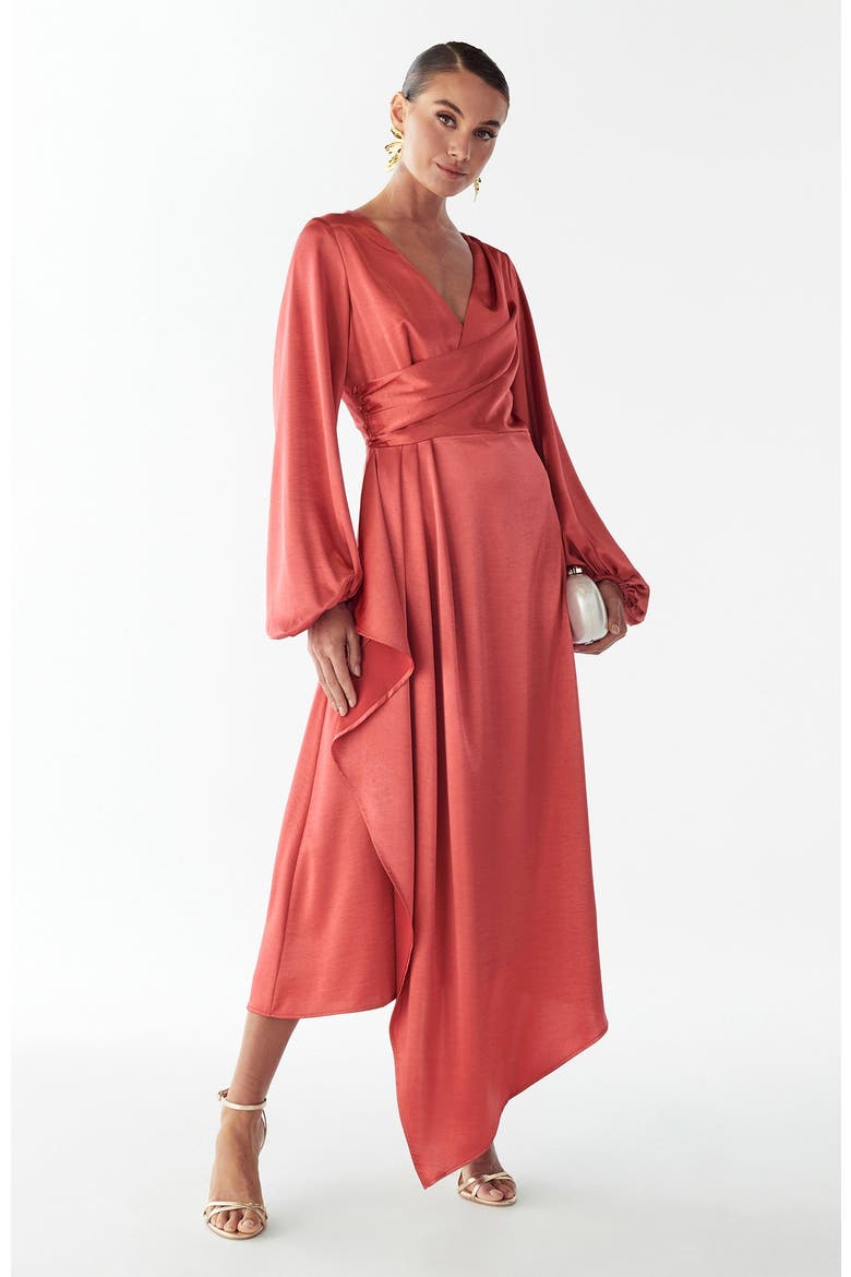 Philipa Midi Dress, Main, color, Vermilion