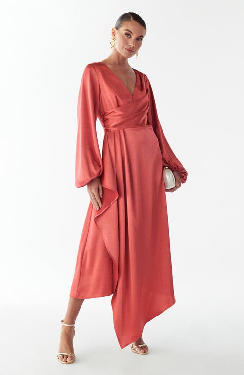 Willa Philipa Midi Dress In Red