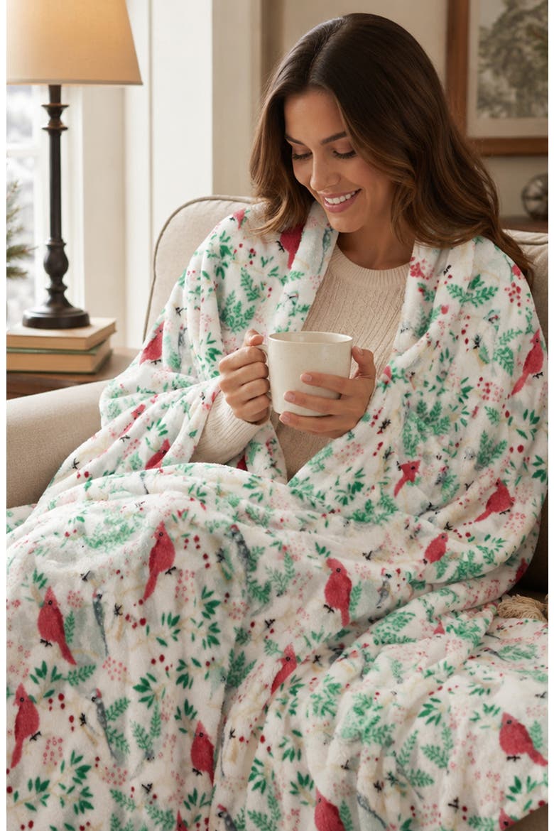 Cardinal Decorative Plush Blanket, Alternate, color, MULTI-COLOR