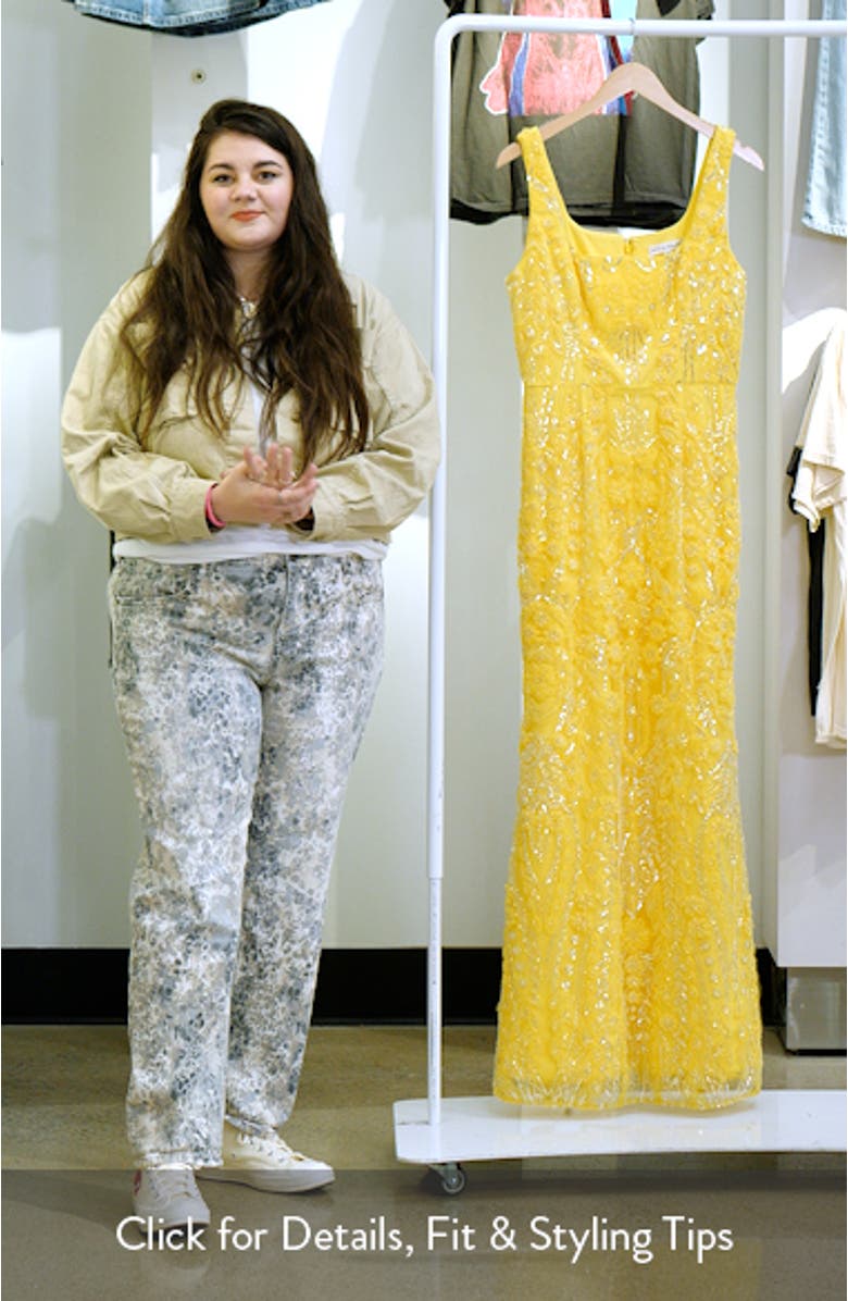 Tyra Beaded Chiffon Mermaid Gown, sales video thumbnail