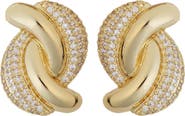 Panacea Pavé Crystal Twisted Drop Earrings