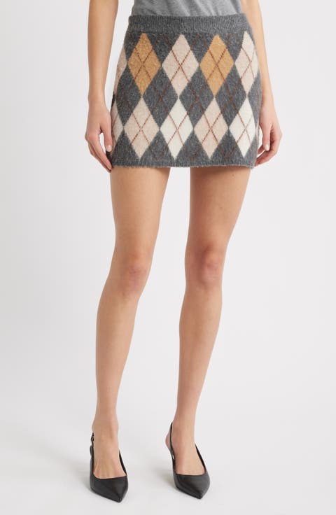 The Brushed Argyle Wool & Cashmere Skirt