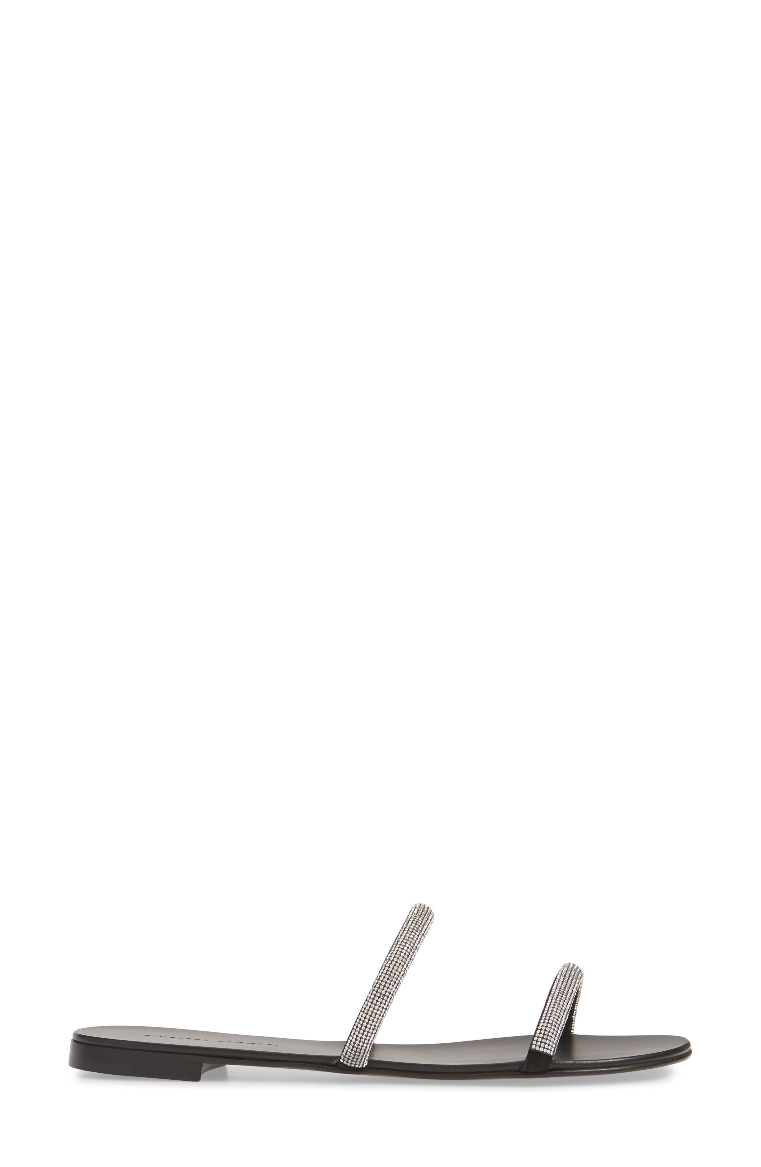 Giuseppe Zanotti Embellished Double Band Slide Sandal, Alternate, color, 