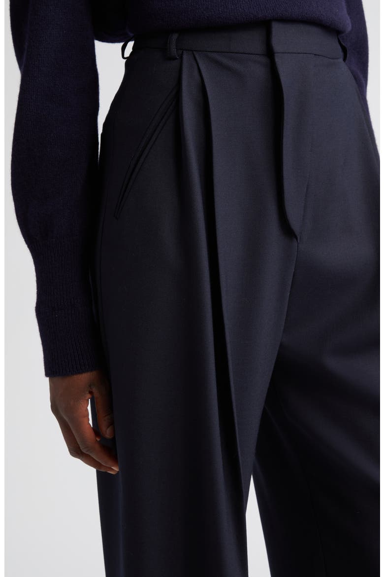 Pleated Wide Leg Trousers, Alternate, color, MIDNIGHT