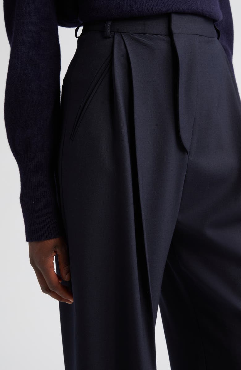 Victoria Beckham Pleated Wide Leg Trousers, Alternate, color, 