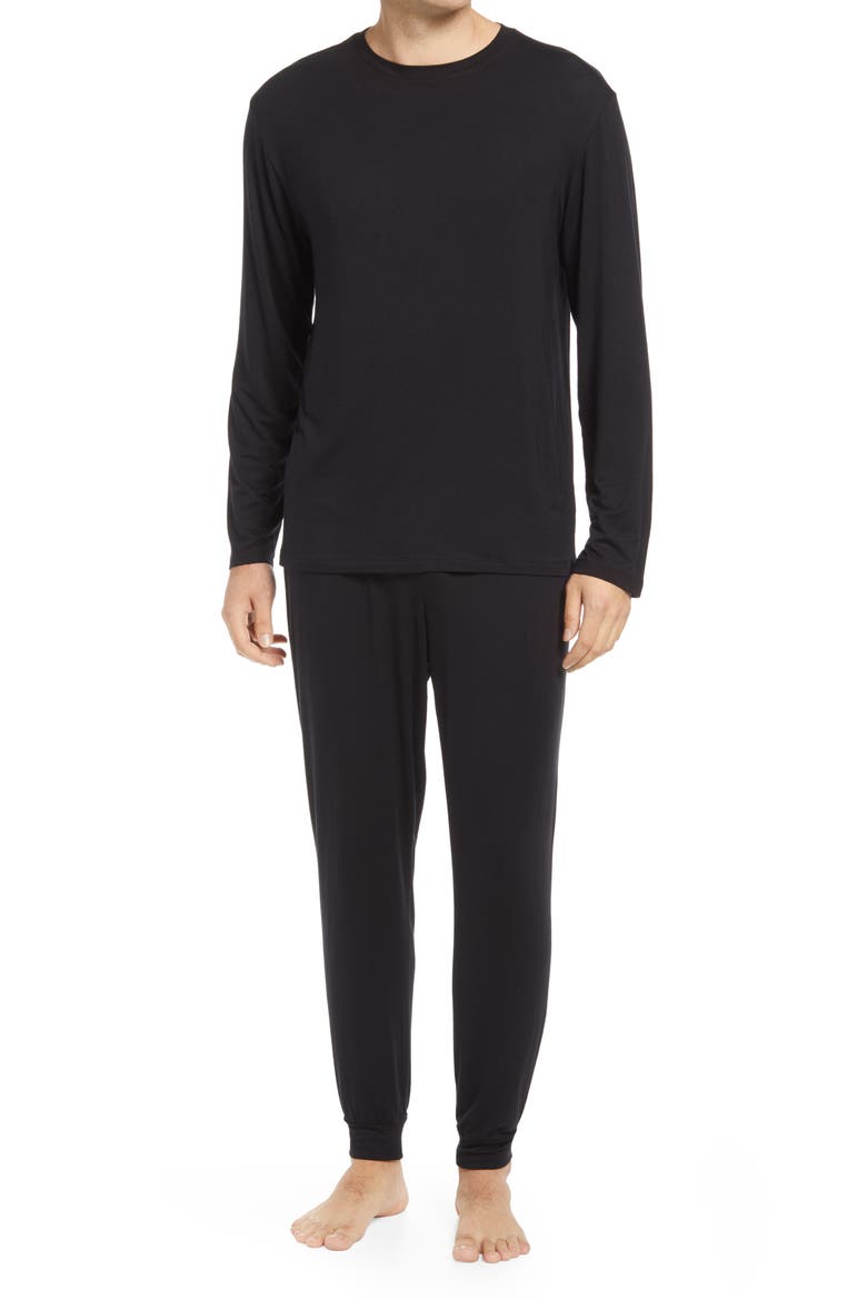 Moonlight Easy Pajamas, Main, color, BLACK