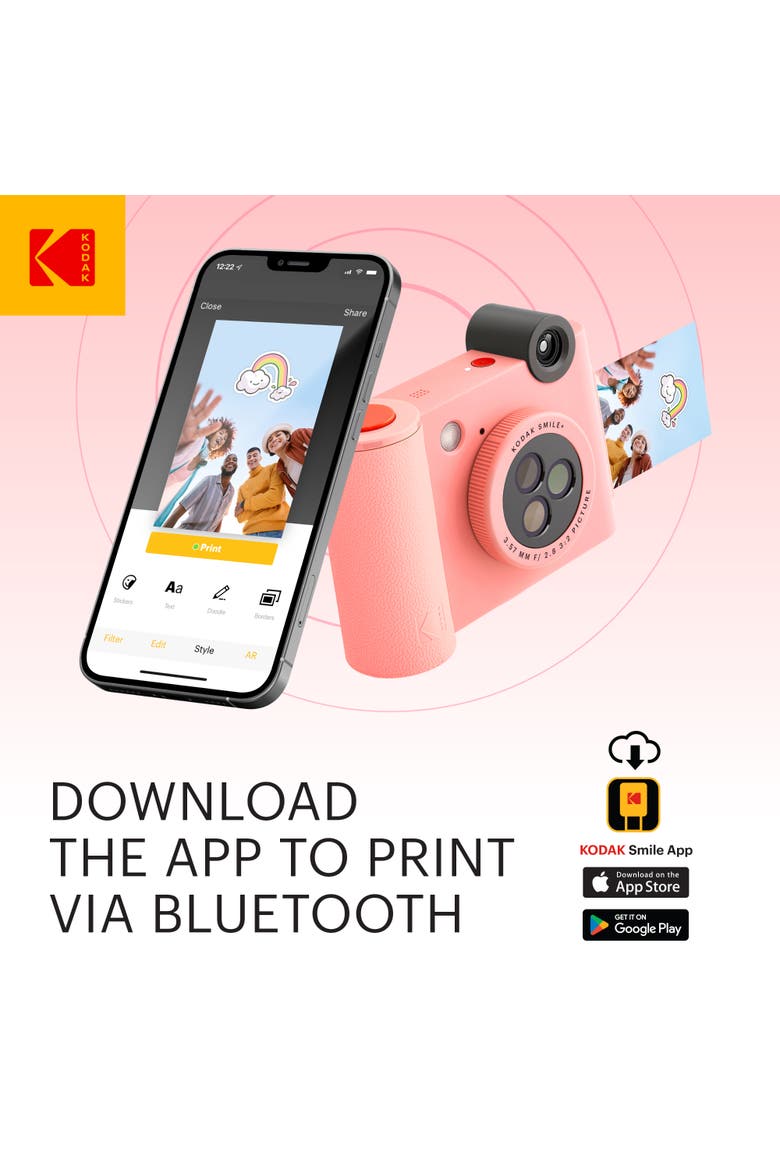 Smile+ 2-in-1 Instant Camera & Printer Bundle, Alternate, color, Pink