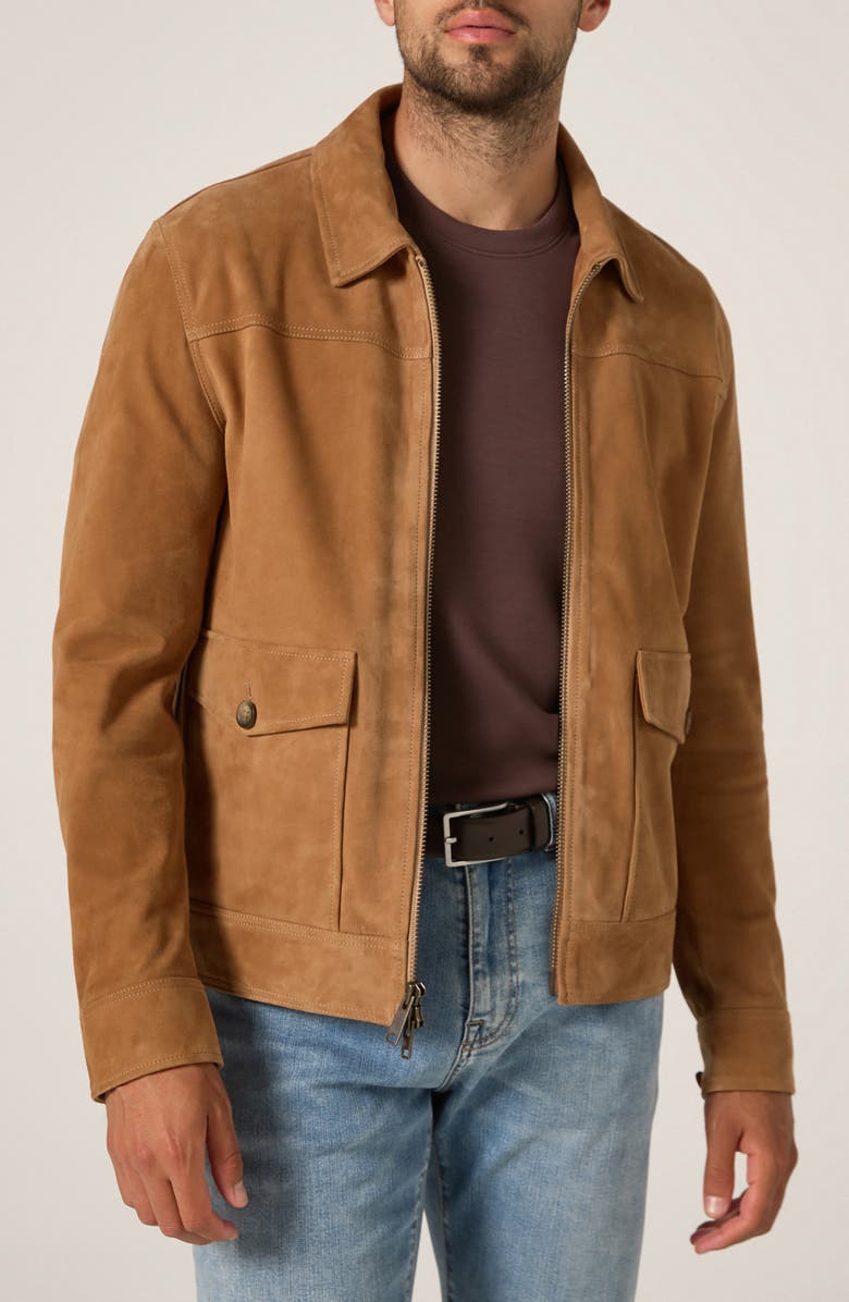 7 Diamonds Suede Flight Jacket, Main, color, Camel