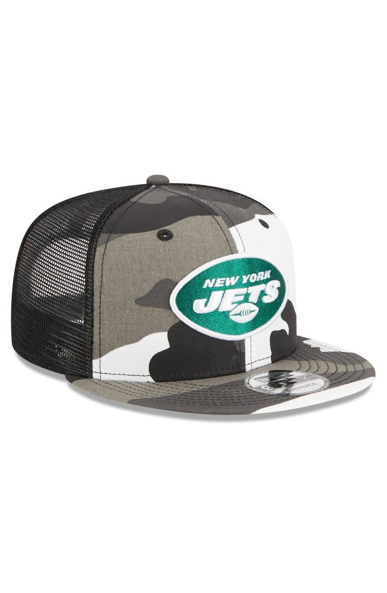 New Era Men's New Era Urban Camo New York Jets 9FIFTY Trucker Snapback Hat, Alternate, color,