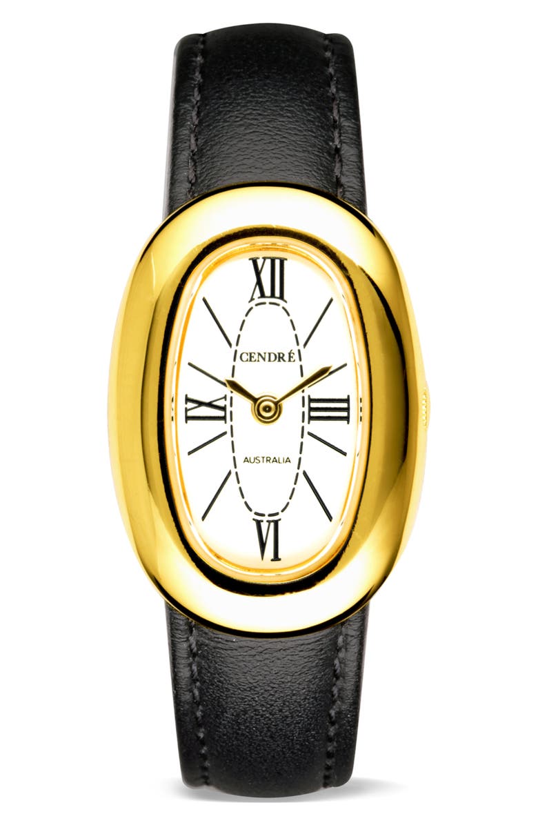 CENDRE Bridgette Leather Strap Watch, 21 x 30mm, Main, color, 