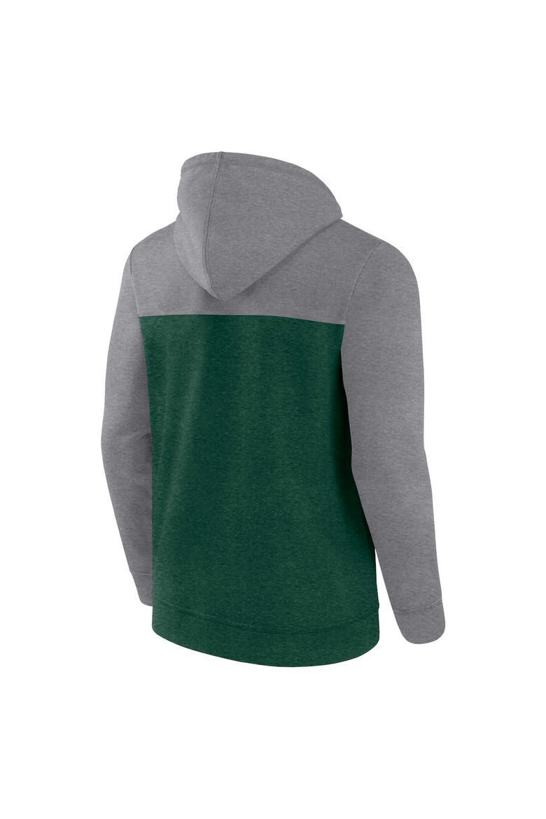 Men's Fanatics Branded Heather Green Minnesota Wild Down and Distance Full-Zip Hoodie, Alternate, color, Heather Green