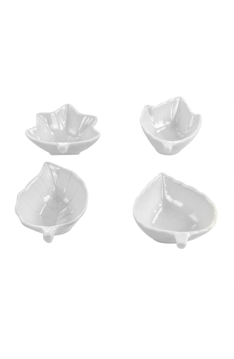 MARTHA STEWART 4 Piece Ceramic Tidbit Dish Set, Alternate, color, White