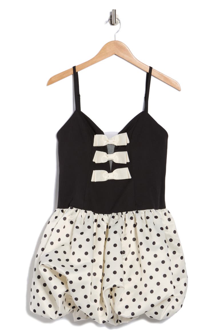 Melody Bubble Hem Minidress, Alternate, color, BLACK/ WHITE