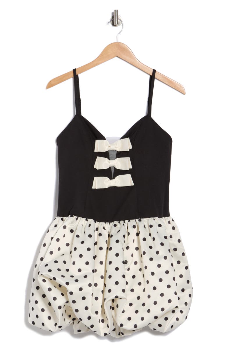 Love By Design Melody Bubble Hem Minidress, Alternate, color, Black/ White