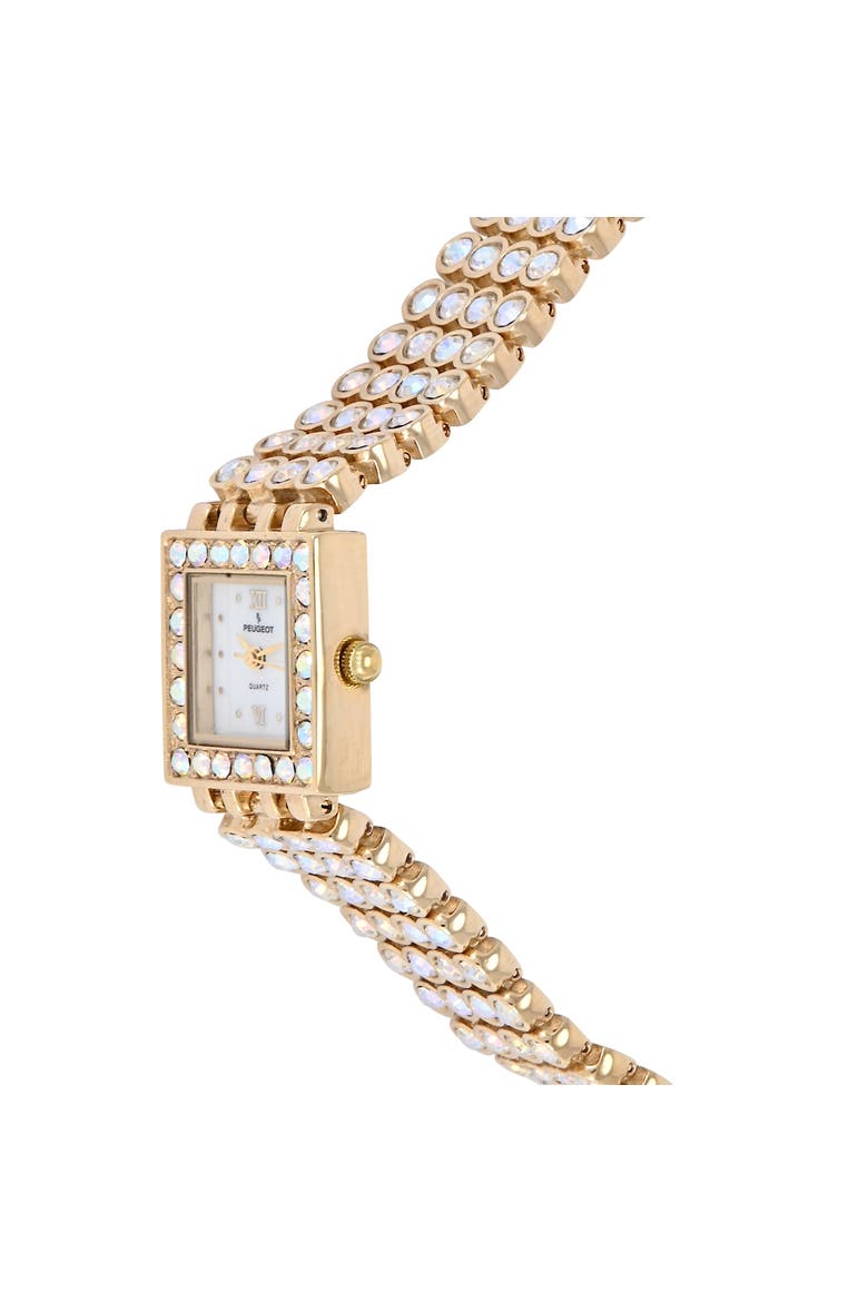Jeweled Swarovski Strands Bracelet Watch- 22MM, Alternate, color, Gold