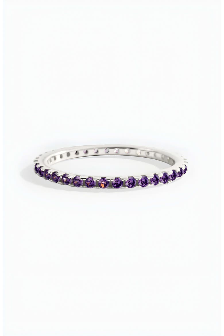 February Birthstone Eternity Stacking Ring, Alternate, color, 925 Sterling Silver