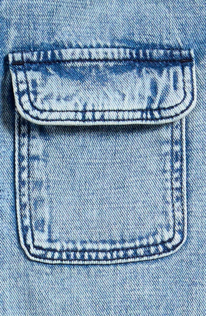 NEXT Kids' Denim Hooded Snap-Up Shirt Jacket, Alternate, color, 