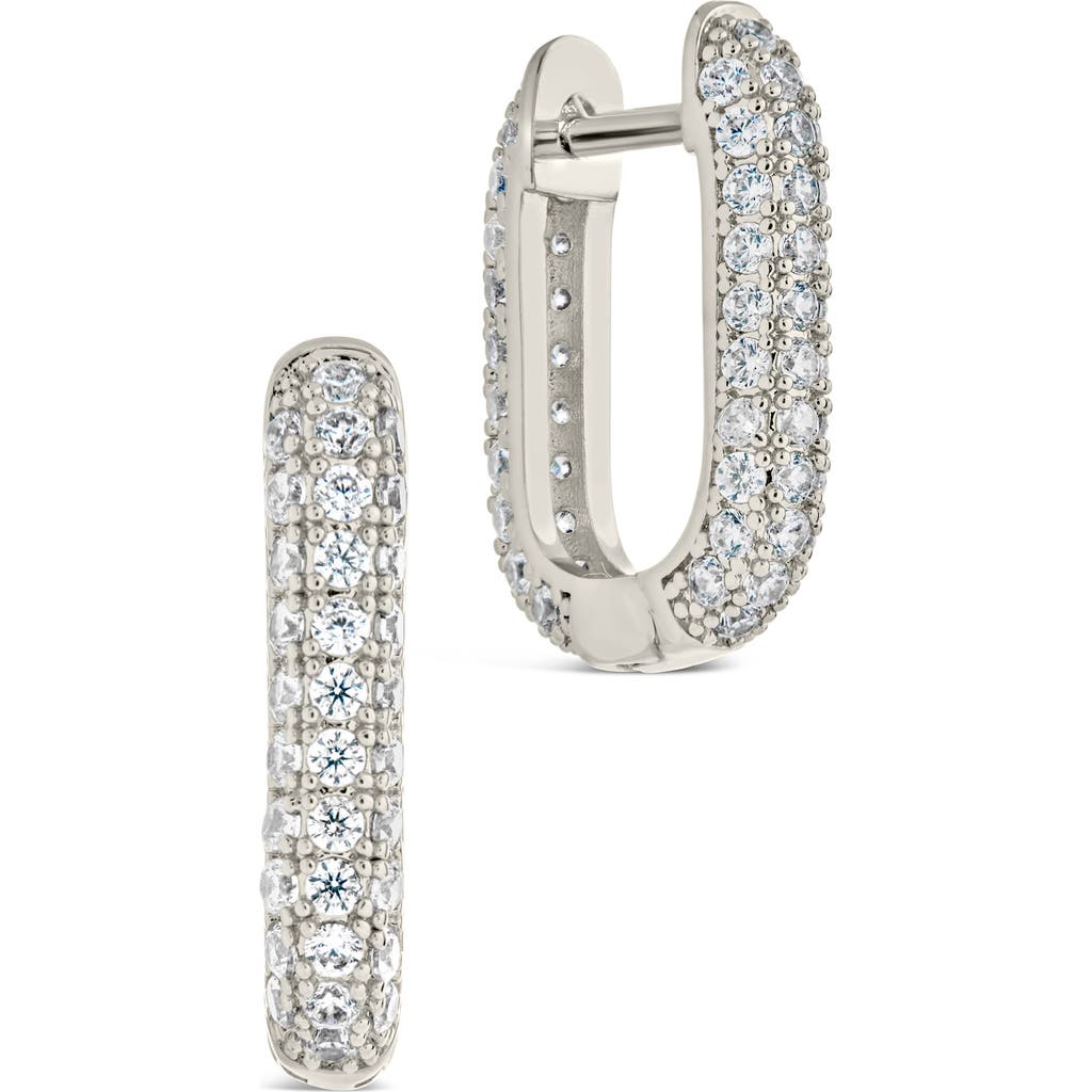 Sterling Forever Mara Cubic Zirconia Hoop Earrings In Silver