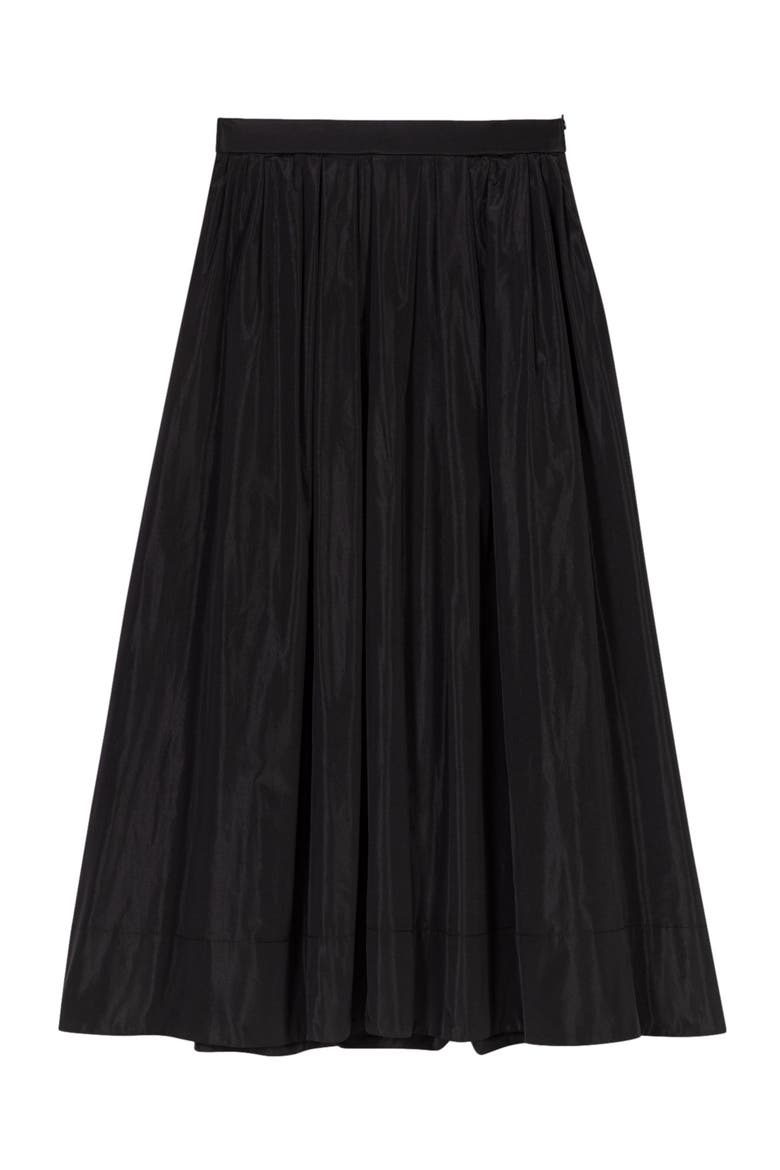 maxi skirt with contrast waistband, Alternate, color, Black