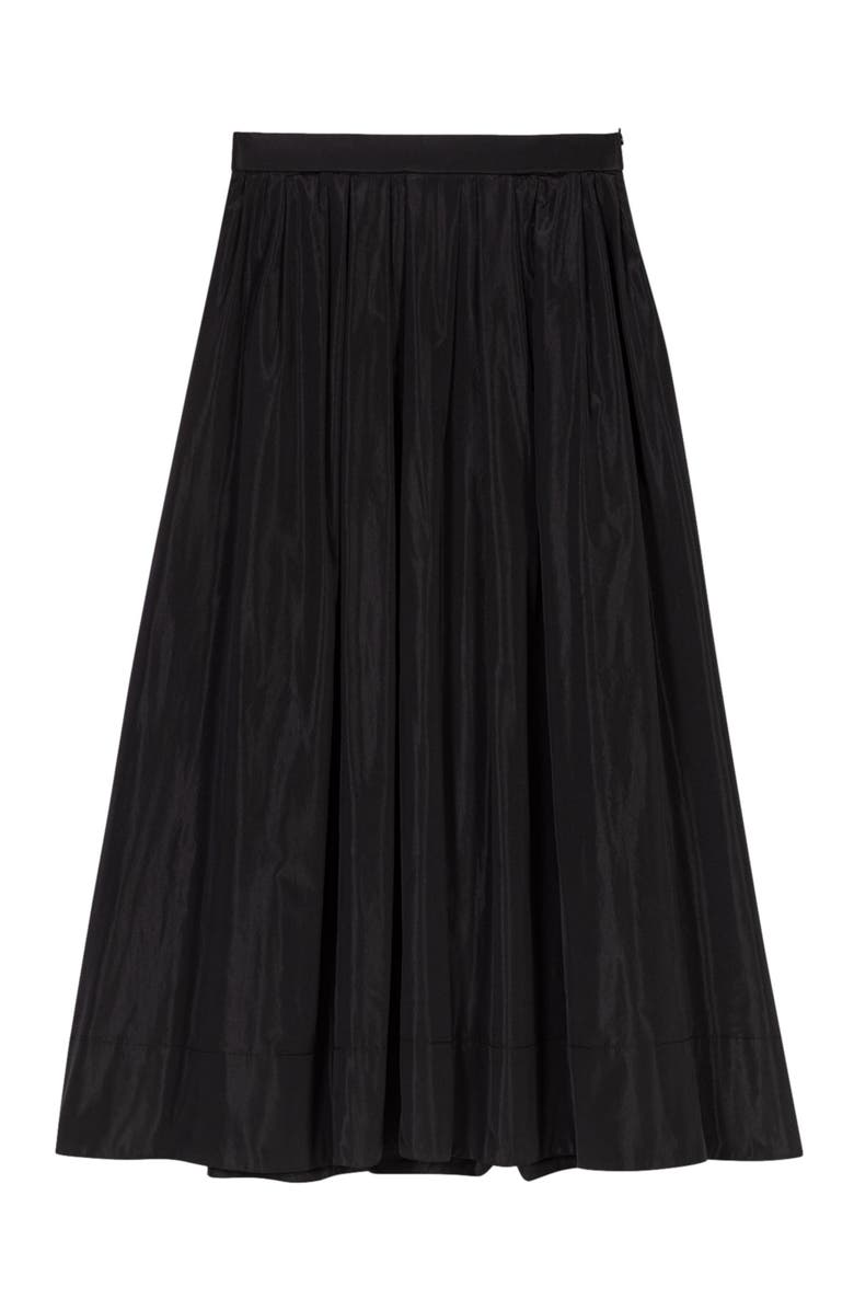 maje maxi skirt with contrast waistband, Alternate, color, Black
