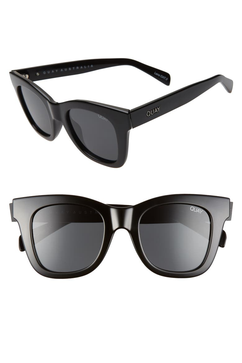 After Hours 51mm Polarized Square Sunglasses, Alternate, color, SHINY BLACK/ SMOKE