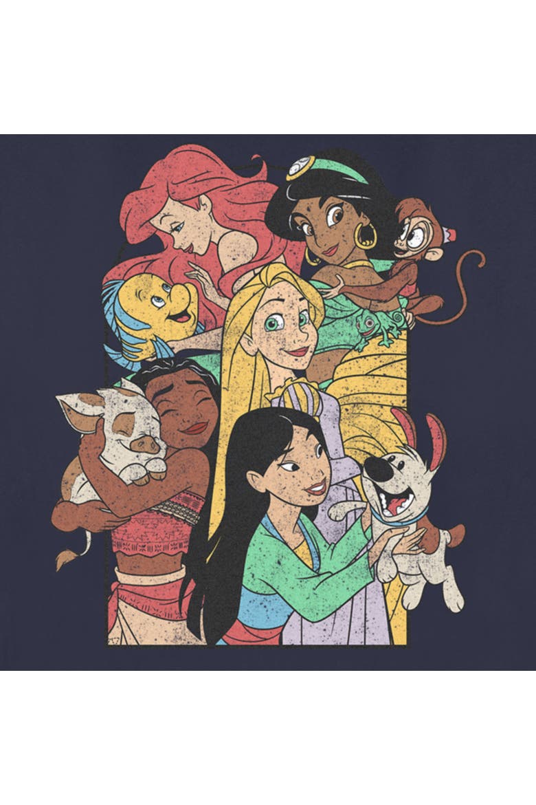 Women's Disney Princess Pets Distressed  Graphic T-Shirt, Alternate, color, Navy Blue