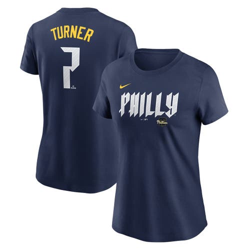 Nike Trea Turner Royal Philadelphia Phillies 2024 City Connect Fuse Player Name & Number T-shirt