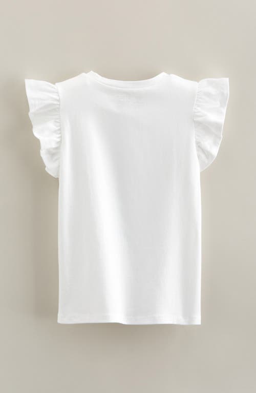 Tucker + Tate Kids' Flutter Sleeve Cotton Graphic T-shirt In White