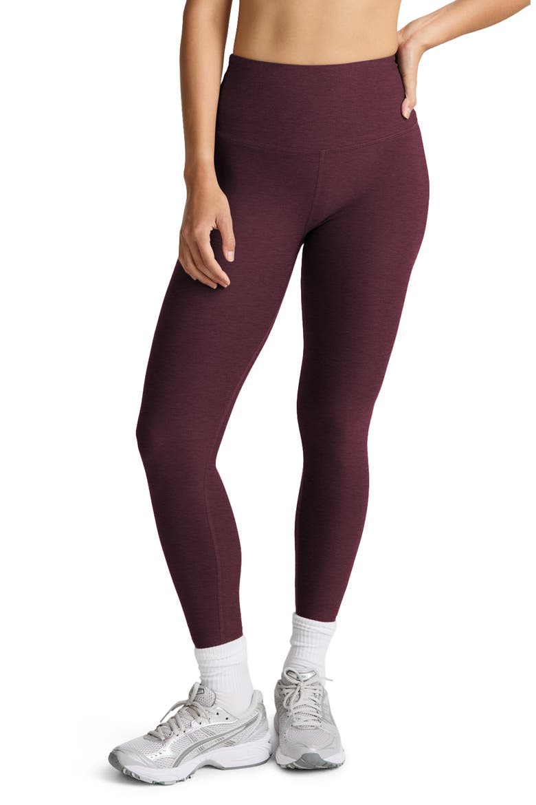 Caught in the Midi High Waist Leggings, Main, color, CABERNET HEATHER