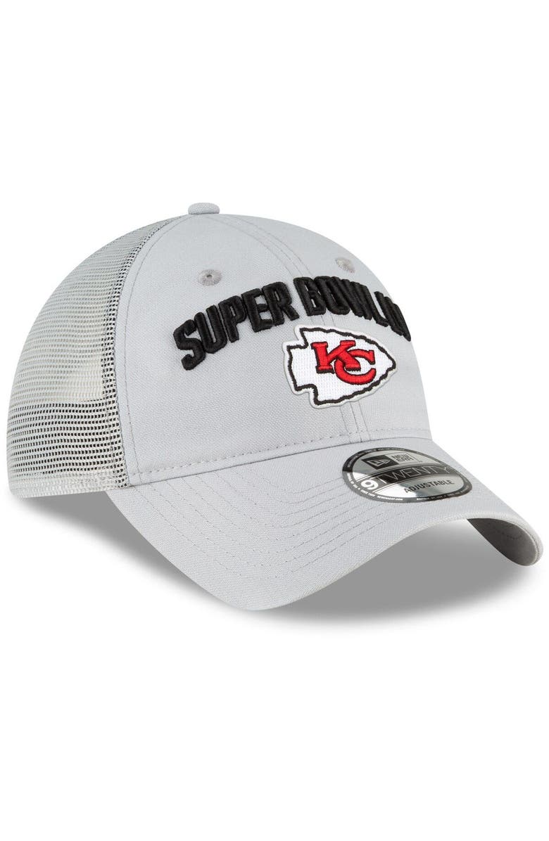 New Era Men's New Era Gray Kansas City Chiefs Super Bowl LV Bound Trucker 9TWENTY Snapback Adjustable Hat, Alternate, color, 