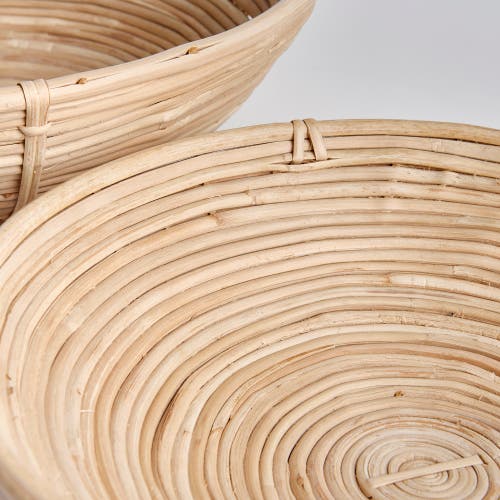 Napa Home & Garden Set Of 2 Cane Rattan Low Bowl In Nude