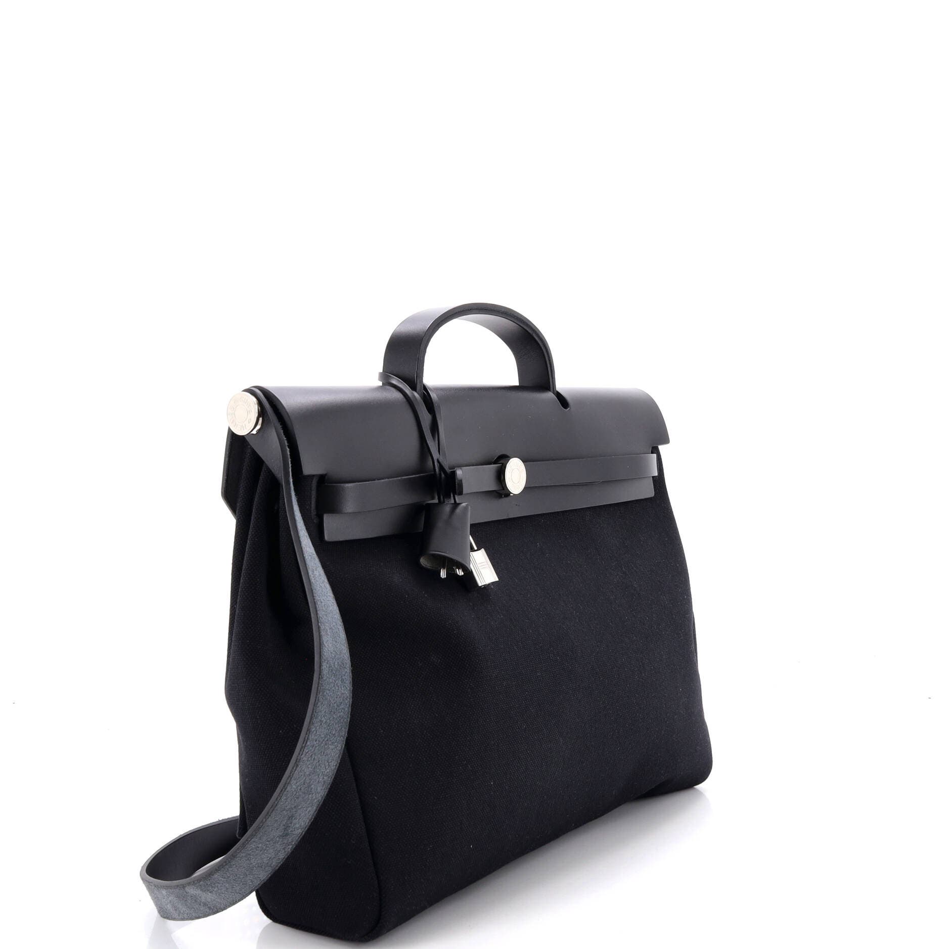 Herbag Zip Leather and Toile 39, Alternate, color, Black