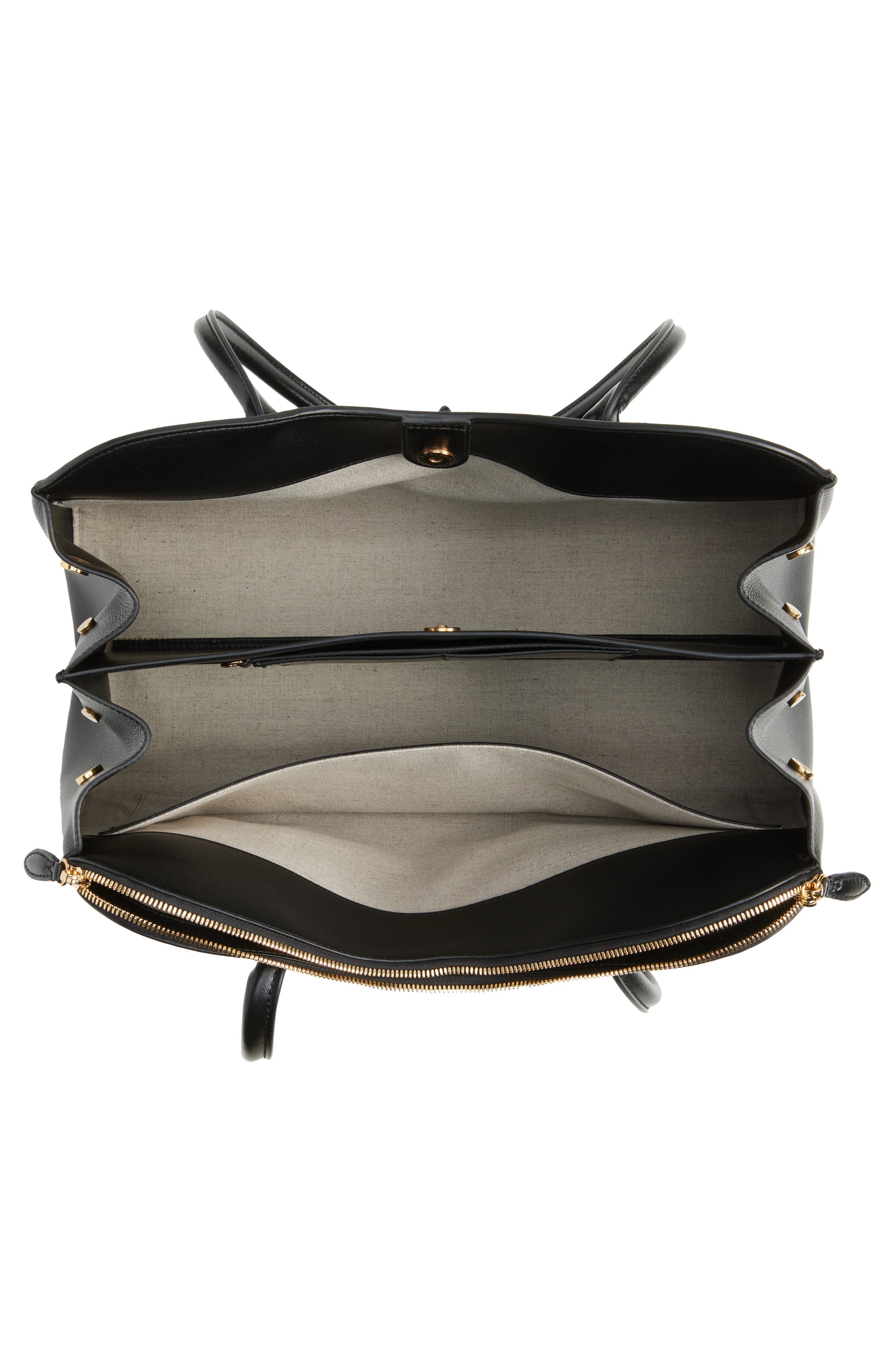 Stella McCartney Ryder Embossed Grain Faux Leather Tote, Alternate, color, Black