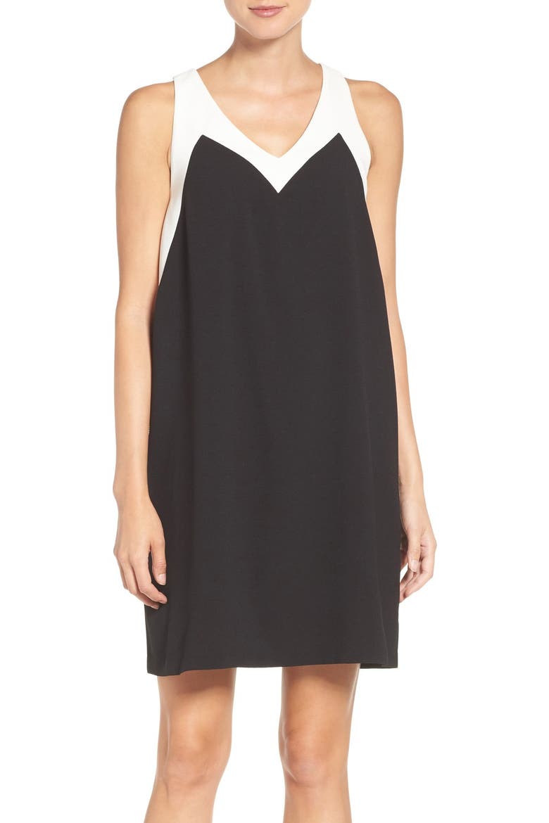 Katy Colorblock Shift Dress (Nordstrom Exclusive), Main, color, BLACK/ WHITE