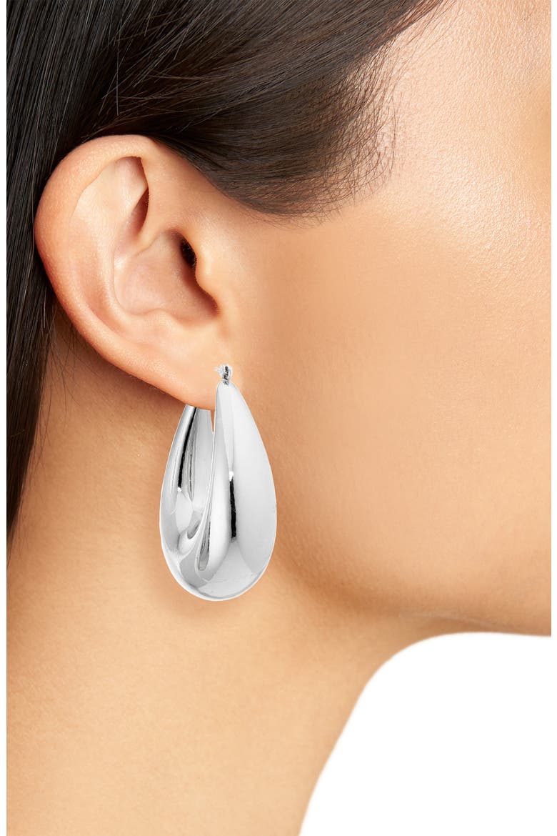 Chunky Hoop Earrings, Main, color, SILVER