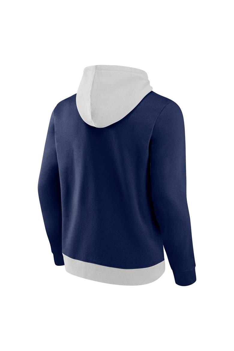 Men's Fanatics Branded Silver/Navy New England Patriots Big & Tall Team Fleece Pullover Hoodie, Alternate, color, Silver