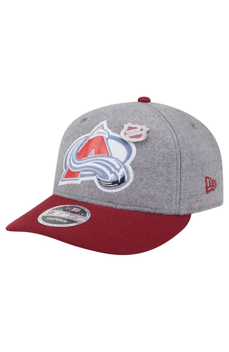New Era Men's New Era  Gray/Burgundy Colorado Avalanche Wool Pin Low Profile 9FIFTY Snapback Hat, Alternate, color, Gray