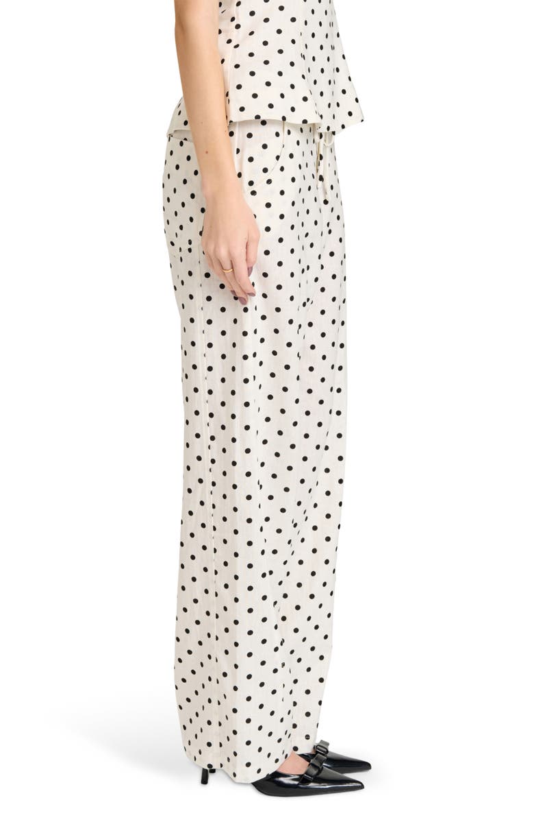 WAYF Lilah Polka Dot Wide Leg Pants, Alternate, color, Ivory Polka Dot
