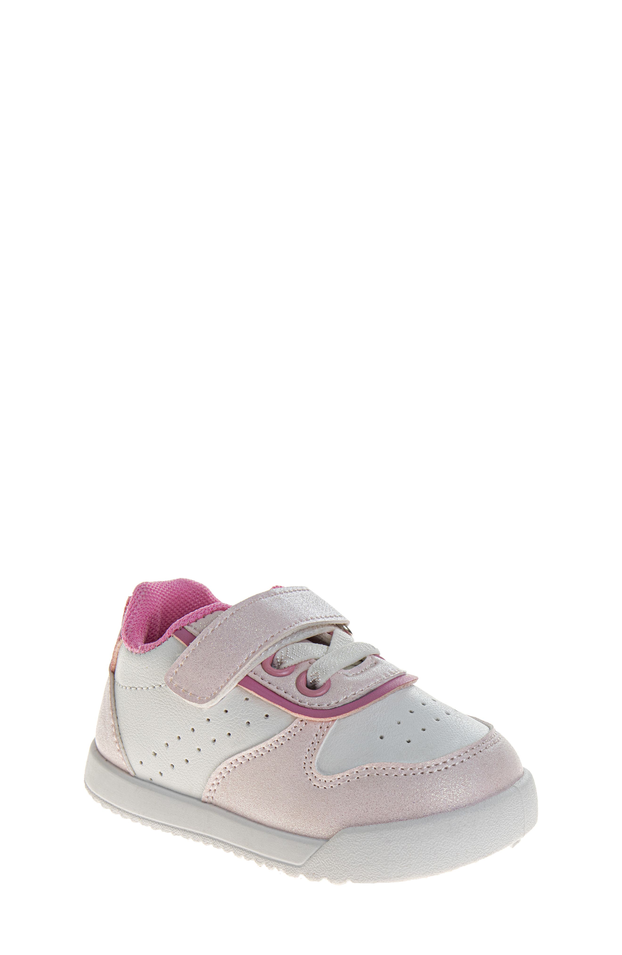 JOSMO Kids' Metallic Low Top Sneaker, Main, color, White/Pink