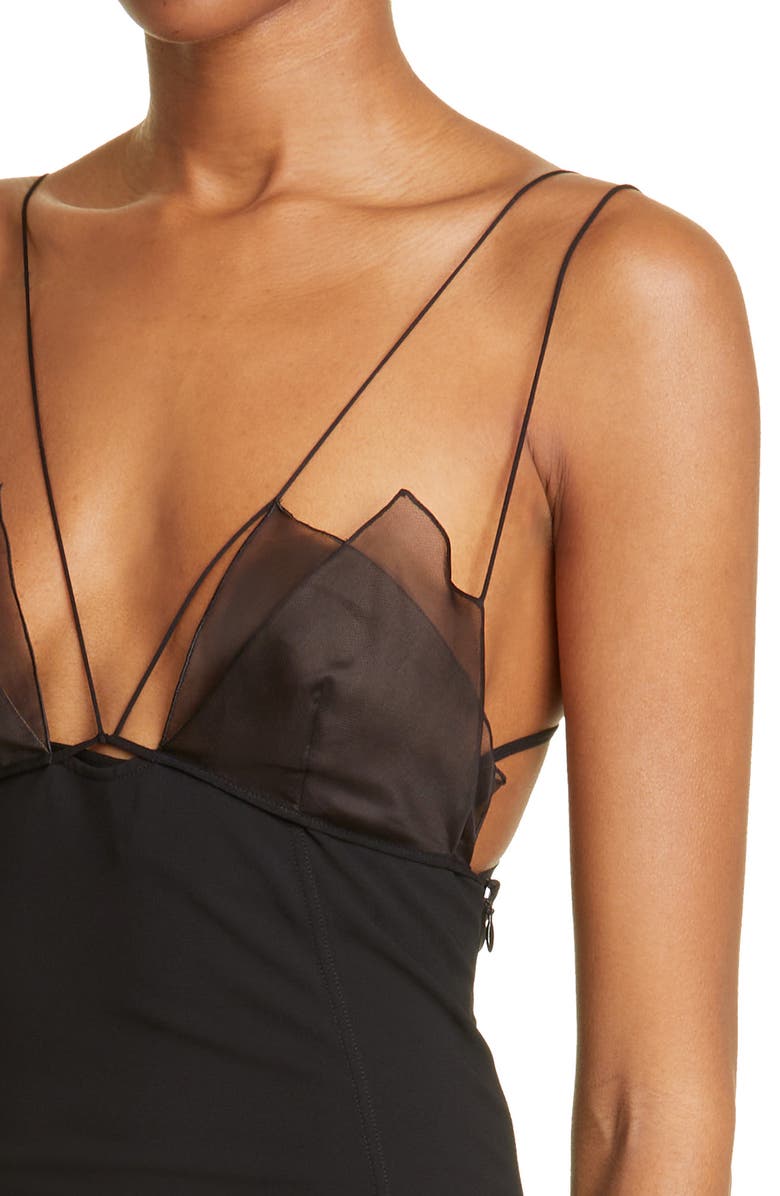 Nensi Dojaka Paneled Organza Fitted Minidress, Alternate, color,