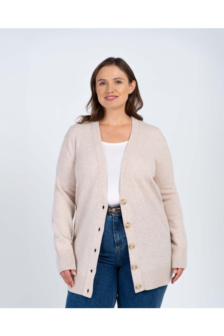 Boyfriend V-Neck Cardigan, Main, color, Champagne Marl