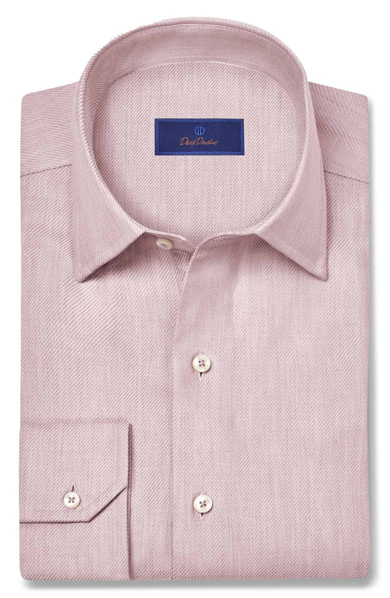 David Donahue Cotton & Cashmere Solid Sport Shirt, Main, color, Lilac