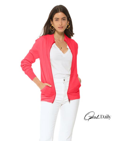 Pure Cashmere Double Slider Slider Zip Cardigan