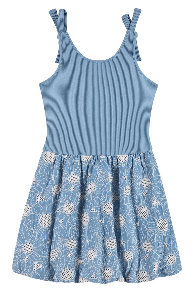 Kids' Bubble Hem Tank Dress, Alternate, color, WHITE BOW