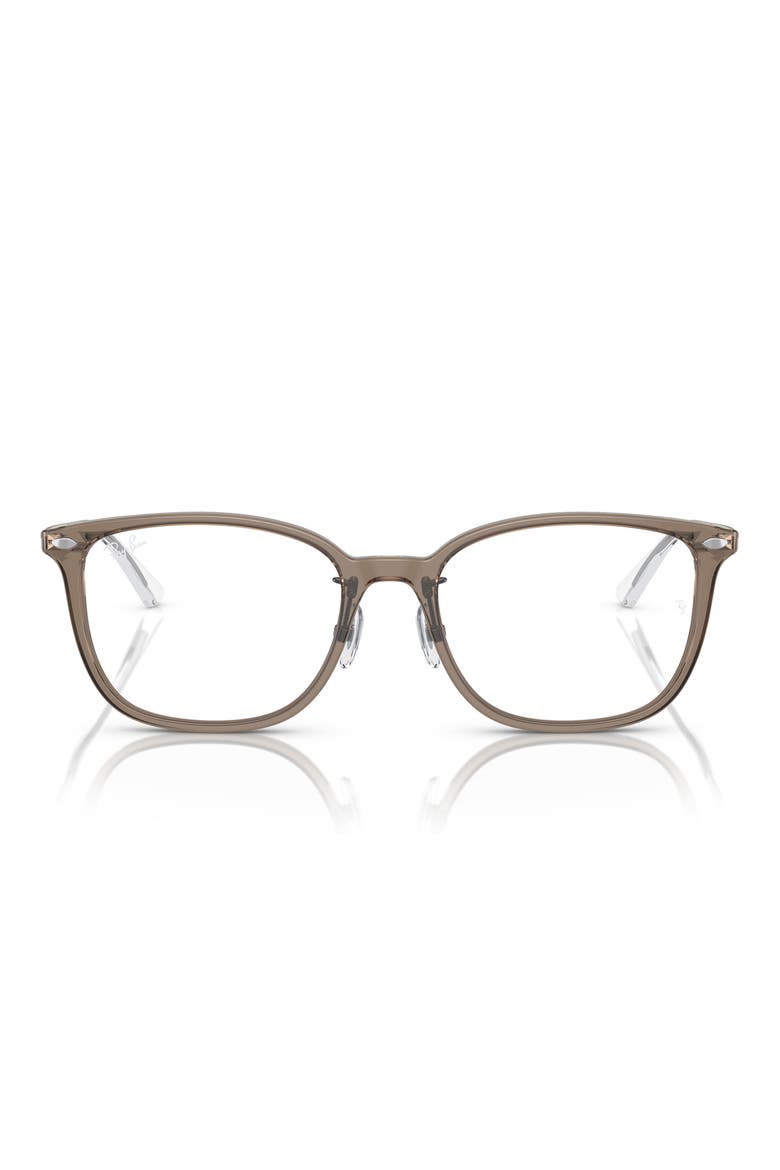 52mm Pillow Optical Glasses, Main, color, TRANSPARENT GREY